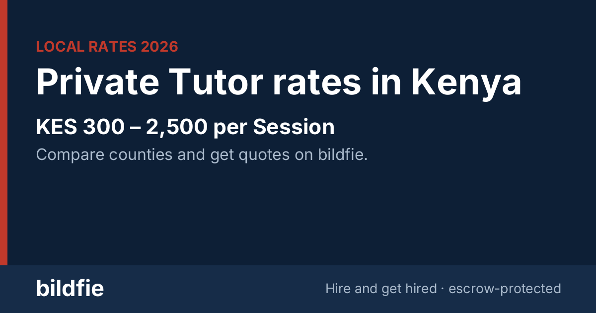 Private Tutor rates in Kenya by county (2026) — Bildfie